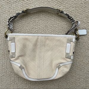 Coach raffia and leather shoulder bag